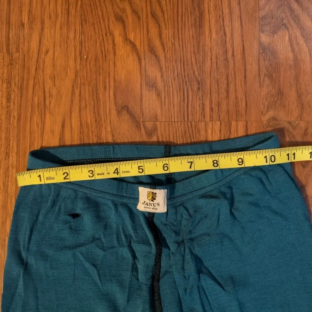 Flawed JANUS Norway Merino Wool Base Layer Pants Tights Youth Sz 14 Green Blue